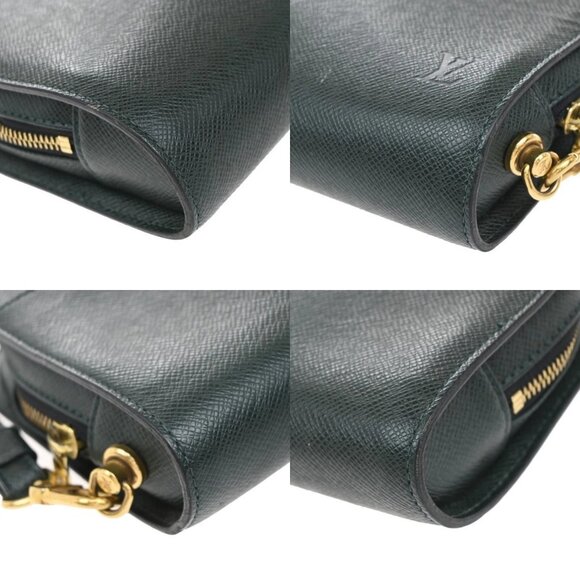 LOUIS VUITTON LV Logo BAIKAL Clutch Hand Bag Taiga Leather Epicea M30184 66KB262 - Picture 7 of 15